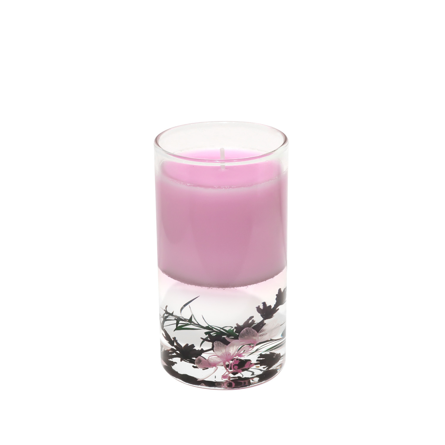 Custom Double-Layer Soy Wax Candle with Dried Flowers-Lavender